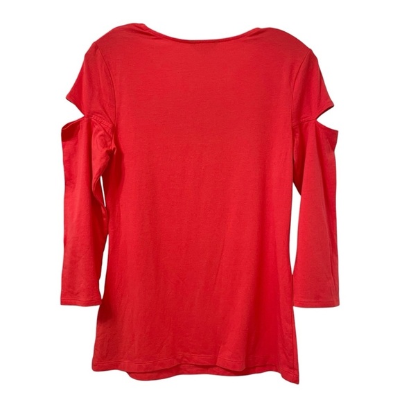 GUESS Women’s Pink Magma Keyhole Cutout
Cassie 3/4 Sleeve Cutout Top size L - Picture 6 of 16